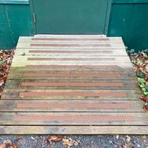 Aluminum Deck Treads on treated lumber ramp