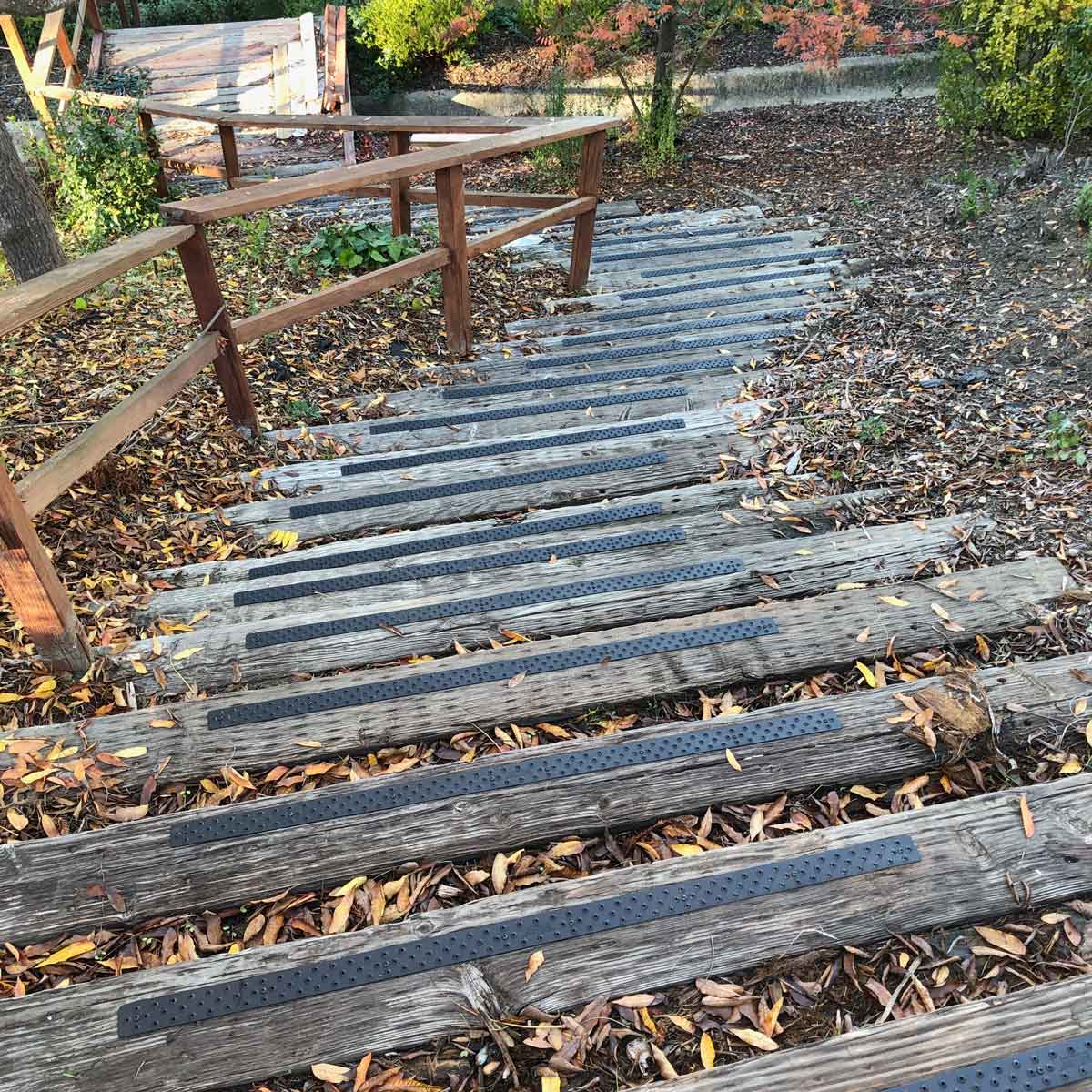 Aluminum Deck Treads on treated lumber path