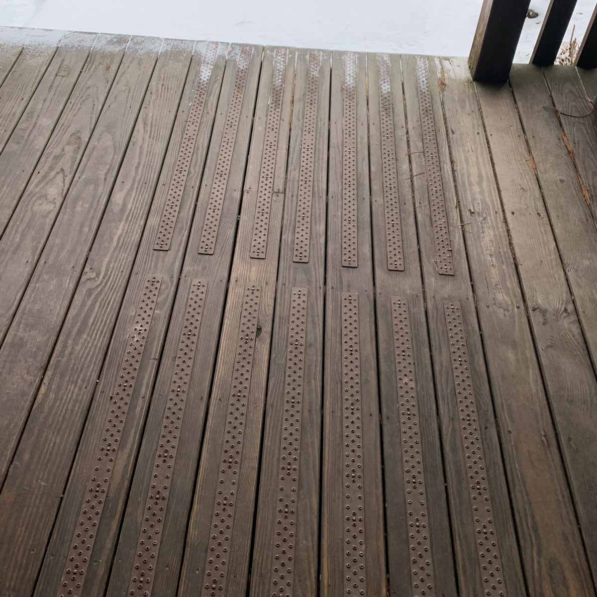 Deck Treads on treated wood deck