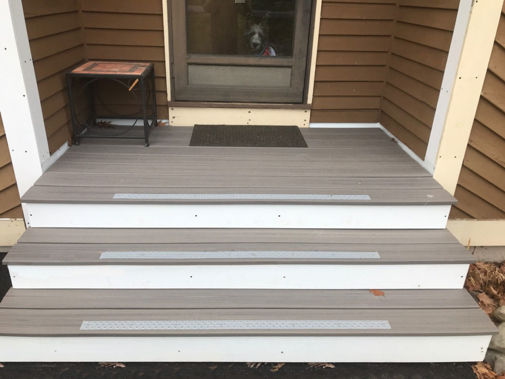 Deck Treads on painted wood stairs - after photo