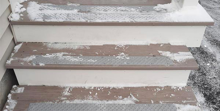 Non-slip aluminum treads make stairs safer