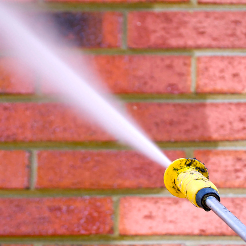 Make brick stairs less slippery with power washing