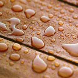 Rainfall and moisture on wood decks, stairs and ramps