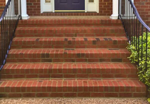 Slippery brick front steps