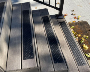 "Here are the treads installed on the back deck stairs. They work great!!"