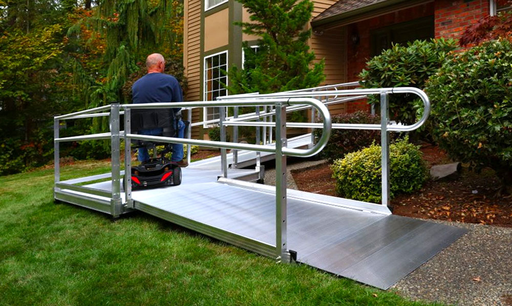 An aluminum wheelchair ramp is an excellent solution
